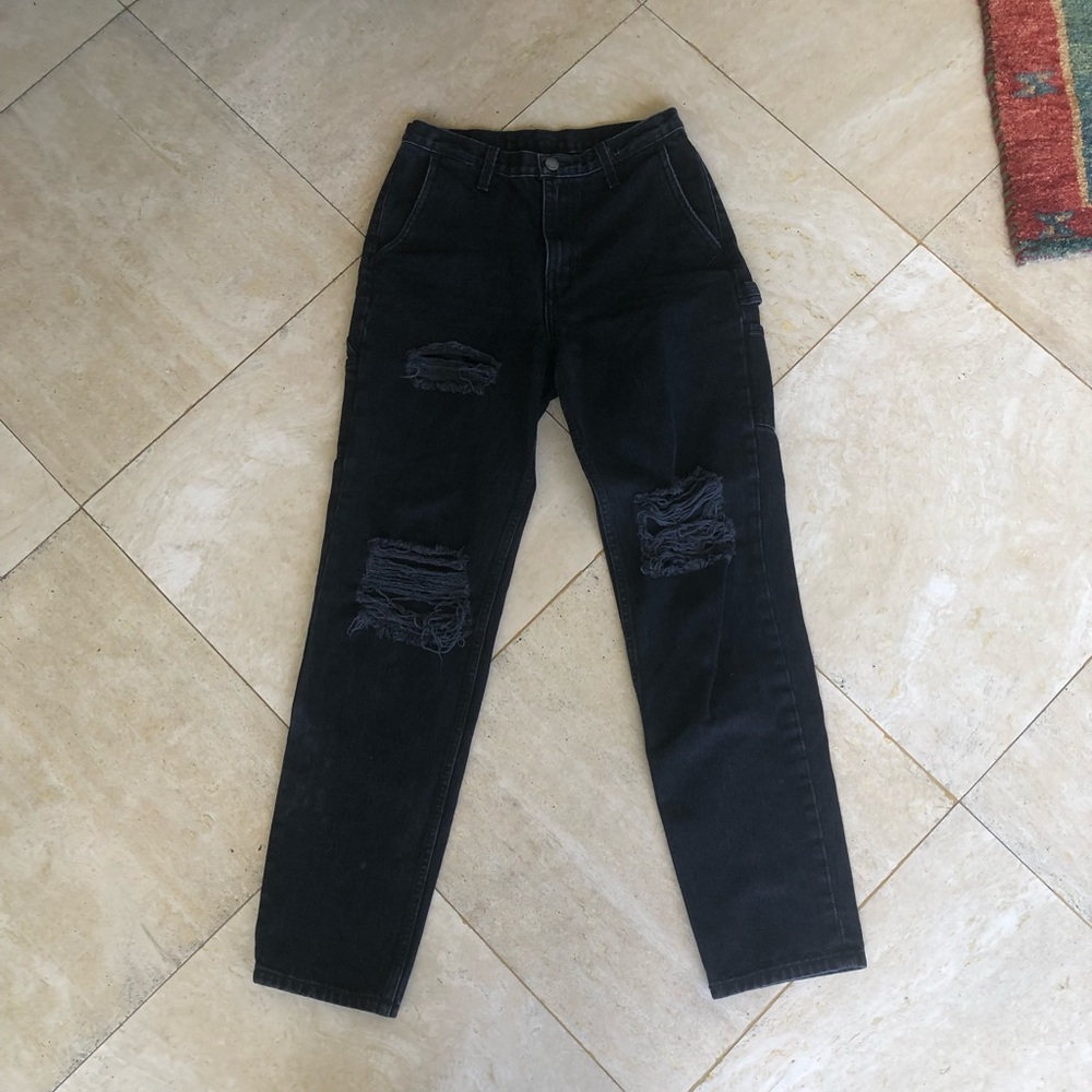 LF CARMAR black ripped cargo jeans
